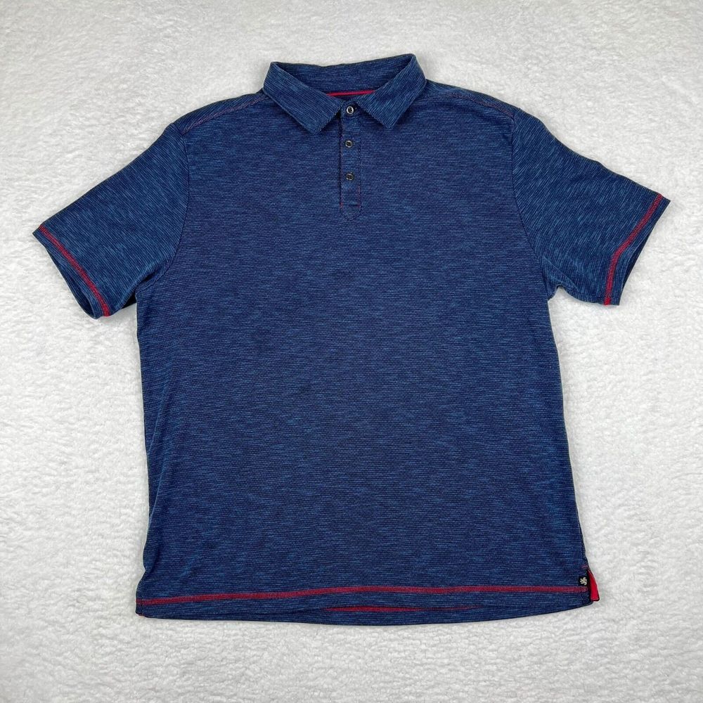Nat Nast Mens Large Blue Polo Luxury Originals Knit Short Sleeve Golf Casual